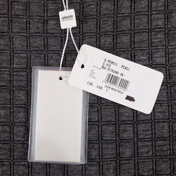 NWT Armani Collezioni Mens Size XXL Gray Crew Neck Pullover Shirt Viscose Blend - Picture 11 of 16